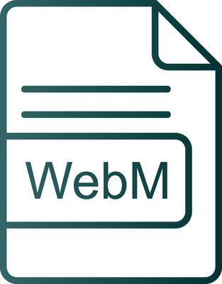 WebM File Format Line Gradient Icon