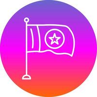 Flag Line Gradient Circle Icon vector