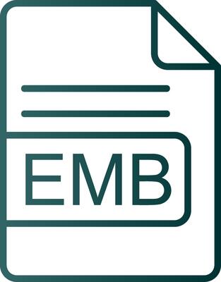 EMB File Format Line Gradient Icon