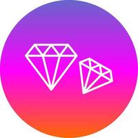 Diamond Line Gradient Circle Icon vector