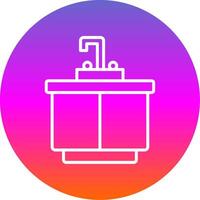 Kitchen Sink Line Gradient Circle Icon vector