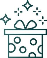 icono de gradiente de línea de caja de regalo vector