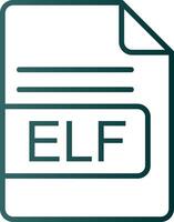 ELF File Format Line Gradient Icon vector