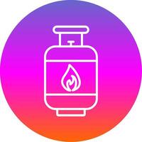 Gas Cylinder Line Gradient Circle Icon vector
