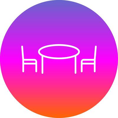 Kitchen Table Line Gradient Circle Icon