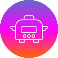 Slow Cooker Line Gradient Circle Icon vector