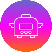 Slow Cooker Line Gradient Circle Icon vector