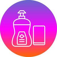 Dish Soap Line Gradient Circle Icon vector