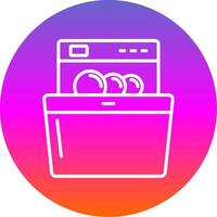 Dish Washing Line Gradient Circle Icon vector