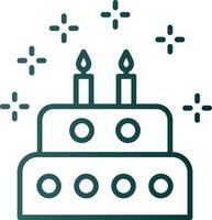 Cake Line Gradient Icon vector