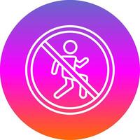 Prohibited Sign Line Gradient Circle Icon vector