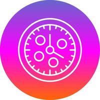 reloj línea degradado circulo icono vector