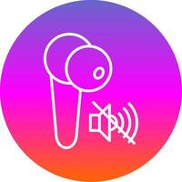 Earbud Line Gradient Circle Icon vector