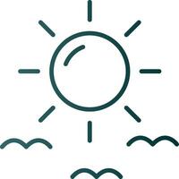 Sun Line Gradient Icon vector