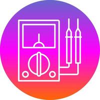 Multimeter Line Gradient Circle Icon vector