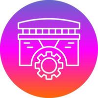Bridge Line Gradient Circle Icon vector