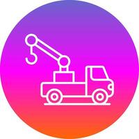 Crane Truck Line Gradient Circle Icon vector