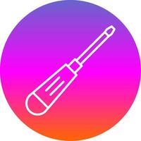 Screwdriver Line Gradient Circle Icon vector