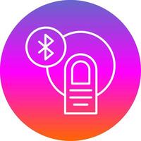 Bluetooth Line Gradient Circle Icon vector