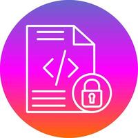 Protected Line Gradient Circle Icon vector