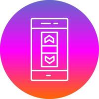 Scroll Bar Line Gradient Circle Icon vector