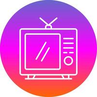 Tv Line Gradient Circle Icon vector