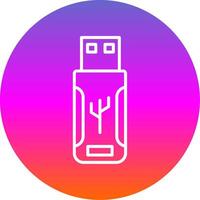 Flash Drive Line Gradient Circle Icon vector