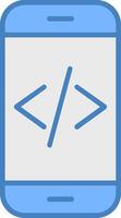 App Development Line Filled Blue Icon vector