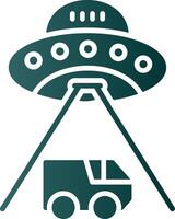 Ufo Glyph Gradient Icon vector