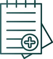 icono de degradado de línea de documento vector