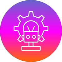 Robot Line Gradient Circle Icon vector