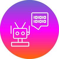 Robot Line Gradient Circle Icon vector