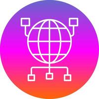 Global Organization Line Gradient Circle Icon vector