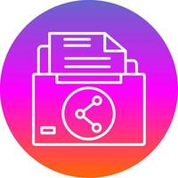 Sharing File Line Gradient Circle Icon vector