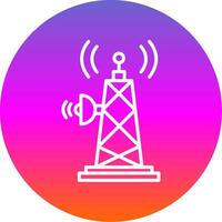 Signal Tower Line Gradient Circle Icon vector