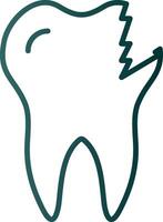 Broken Tooth Line Gradient Icon vector