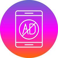 Ad Blocker Line Gradient Circle Icon vector