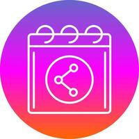 Shared Calender Line Gradient Circle Icon vector