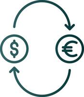 Exchange Money Line Gradient Icon vector