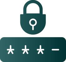 Password Glyph Gradient Icon vector