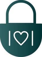 Heart Lock Glyph Gradient Icon vector