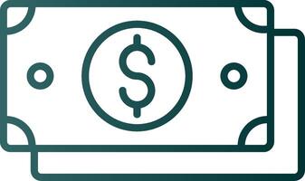 Dollar Bill Line Gradient Icon vector