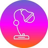 Desk Lamp Line Gradient Circle Icon vector