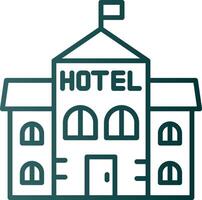 icono de gradiente de línea de hotel vector