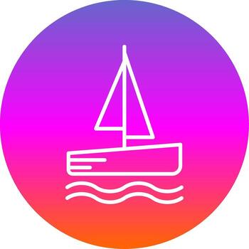 Catamaran Line Gradient Circle Icon vector