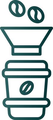 Coffee Filter Line Gradient Icon