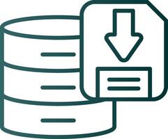 Downloading Data Line Gradient Icon vector