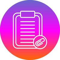 Clipboard Line Gradient Circle Icon vector