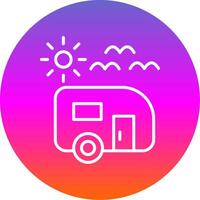 Trailer park Line Gradient Circle Icon vector