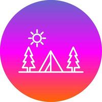 Camping Line Gradient Circle Icon vector